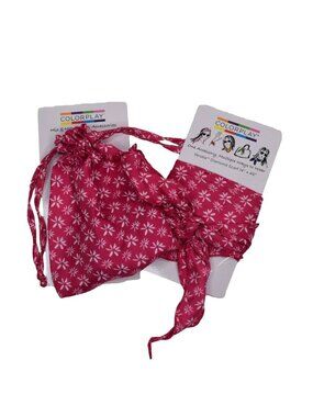 ColorPlay Scarf Versatie Diamond 14" x 45" And Jewelry Pouch Pink Floral New